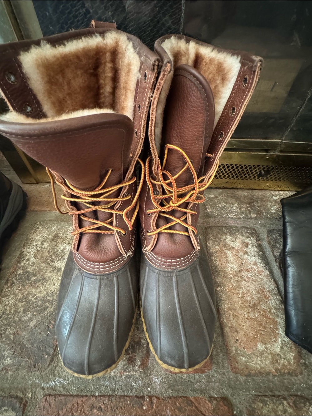 L.L. Bean Brown Leather & Rubber Insulated Winter Boots